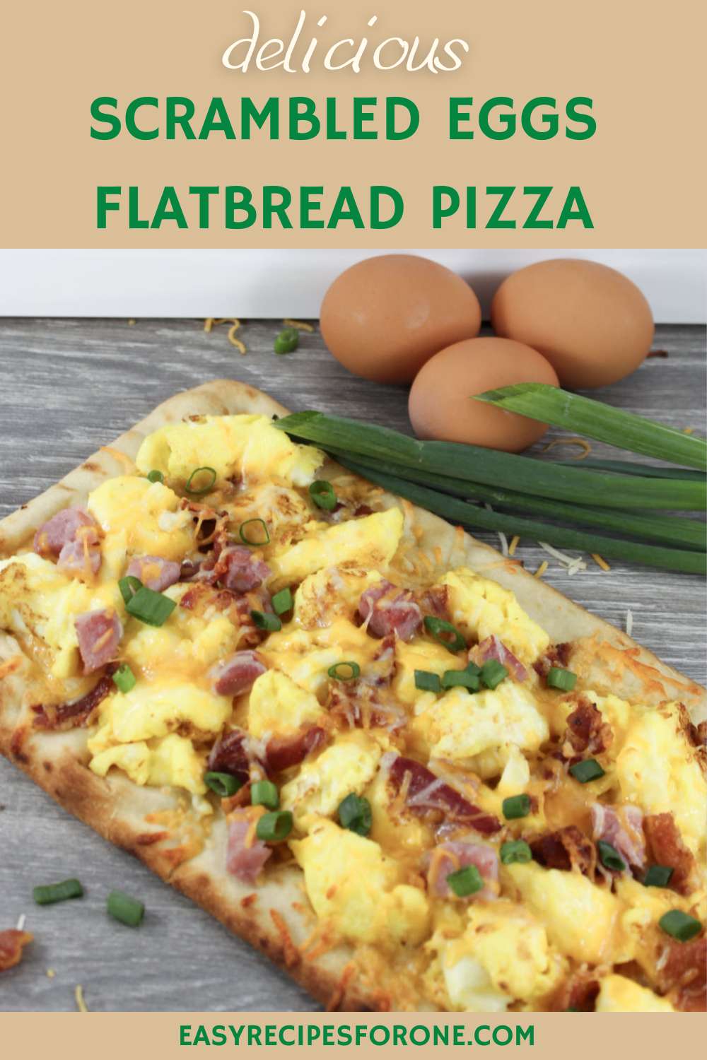 scrambled eggs on flatbread