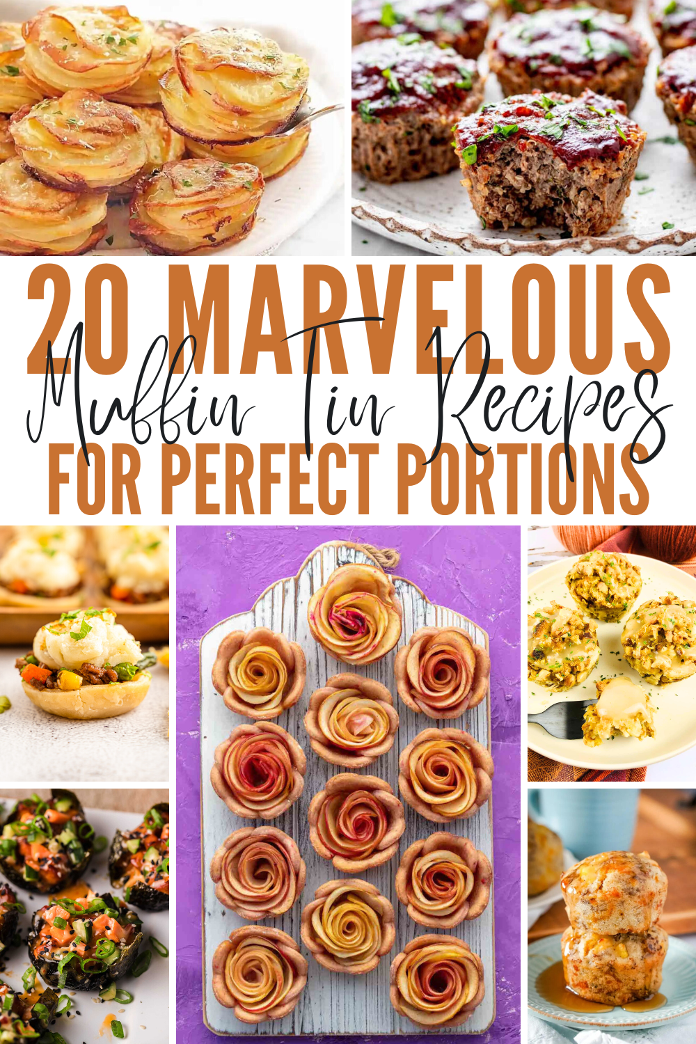 easy muffin tin recipes collage with text.
