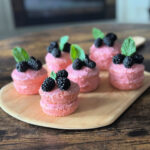strawberry mini cakes with blackberries