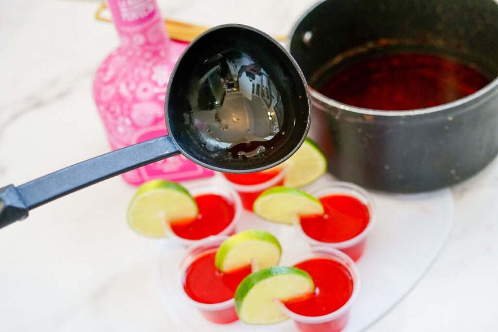 Putting jello in cups