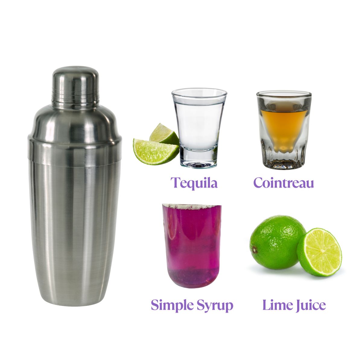 ingredients for purple margarita