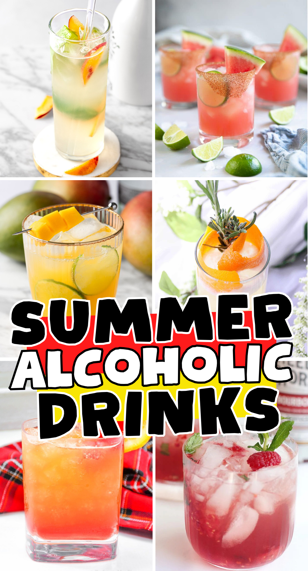 pin collage with summer cocktails and text overlay