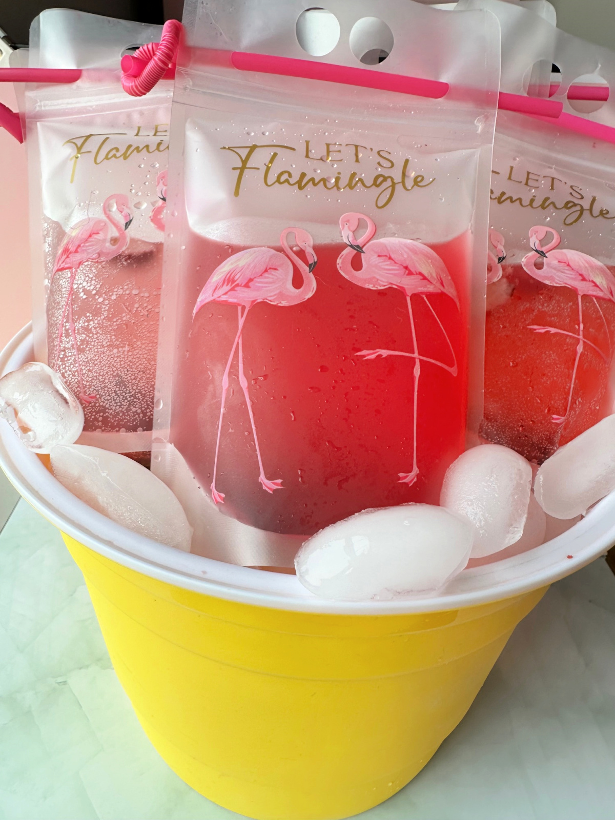 ice bucket filled with adult capri suns