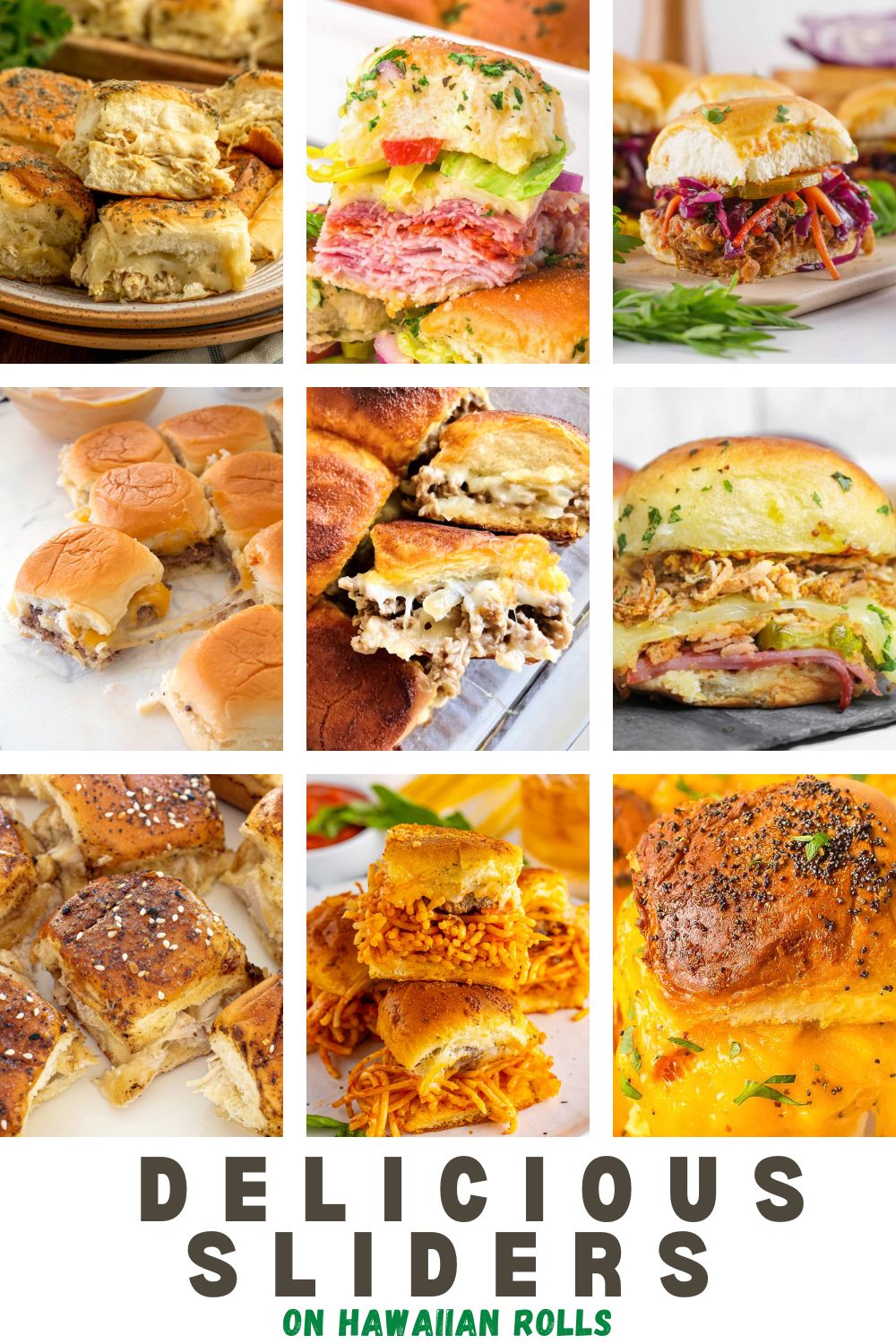 Easy Sliders with Hawaiian Rolls 9 image collage with text