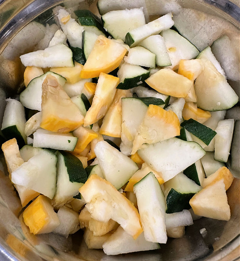 cut up zucchini and squash
