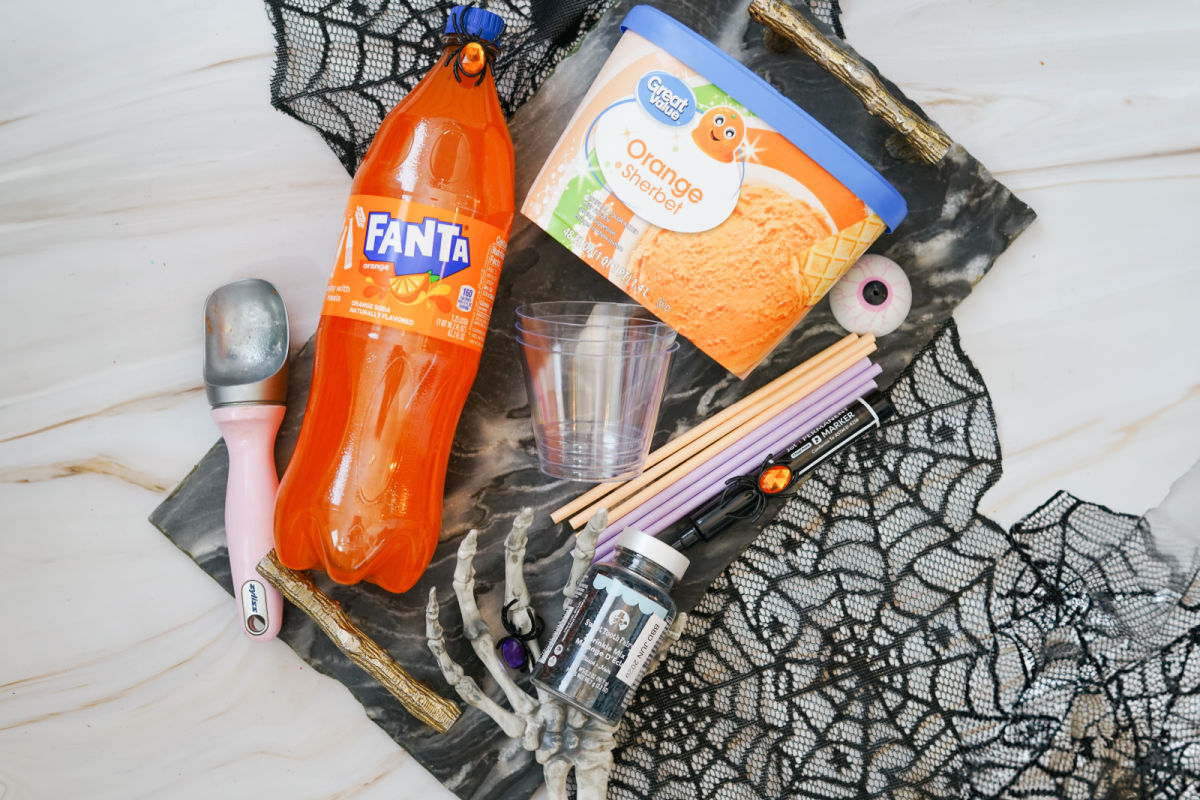 ingredients for fanta jack o lantern float