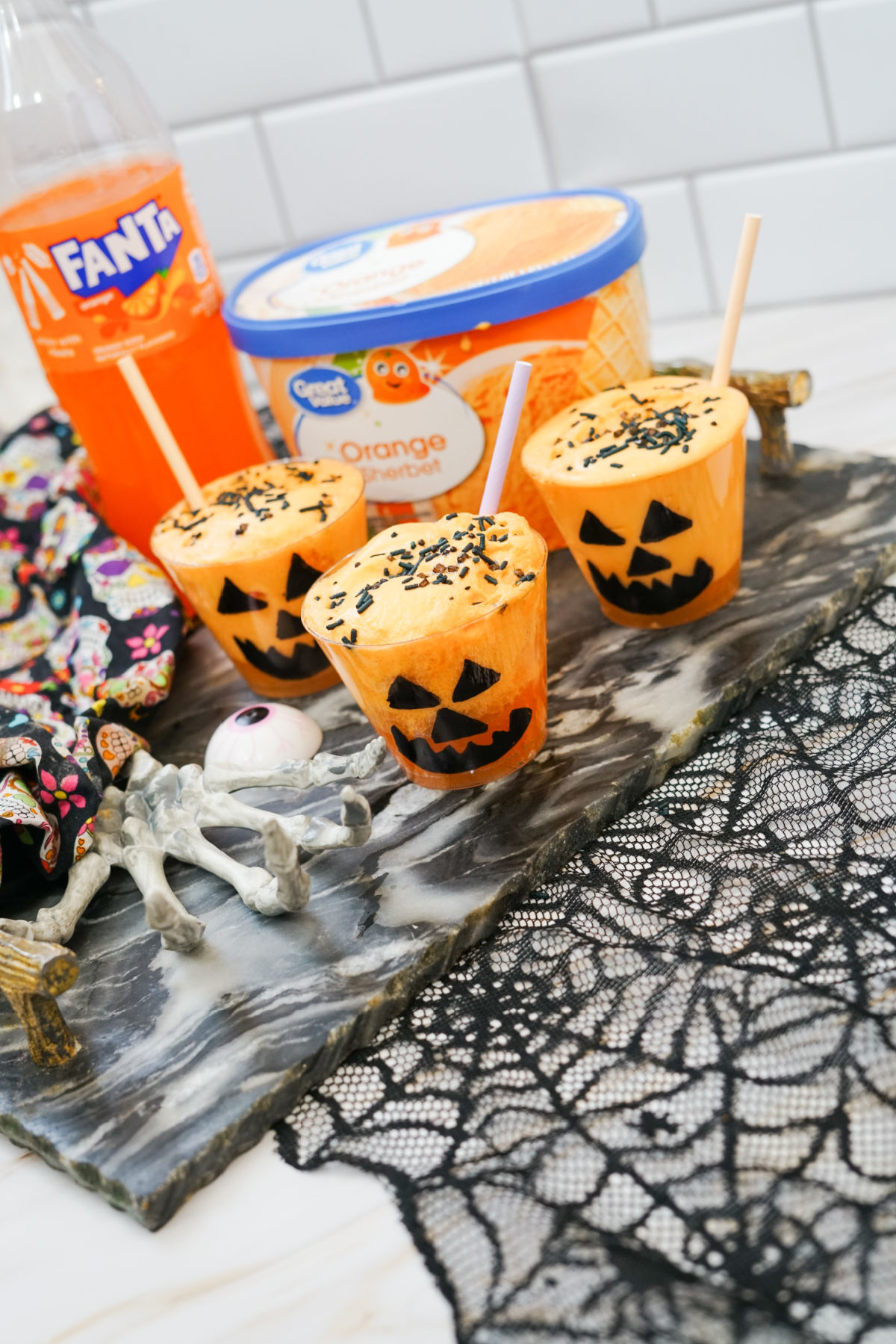 fanta jack o lantern floats for Halloween
