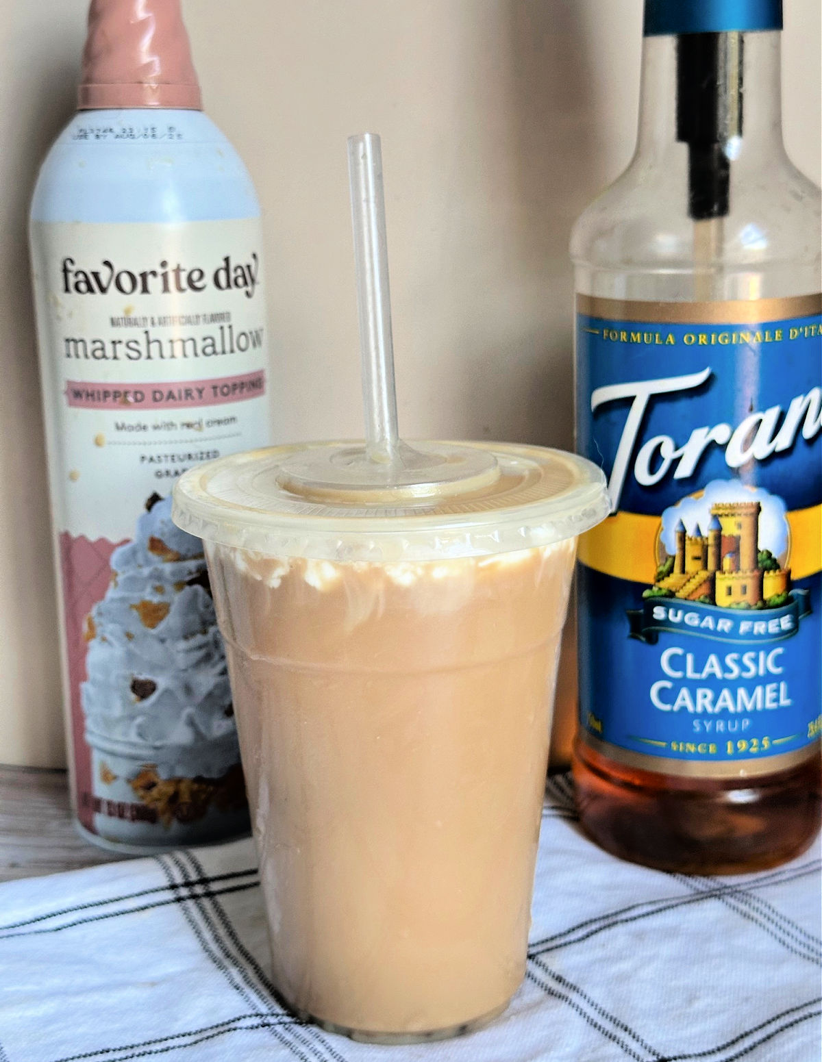 full view of salted ice caramel latte