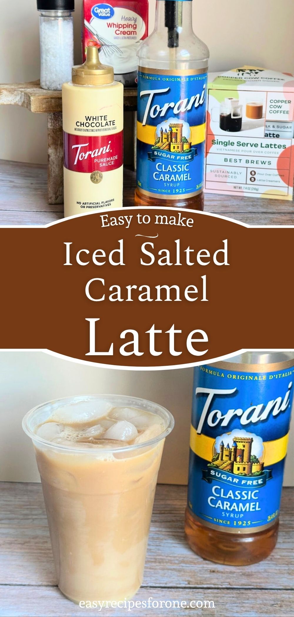 pin collage iced salted caramel latte