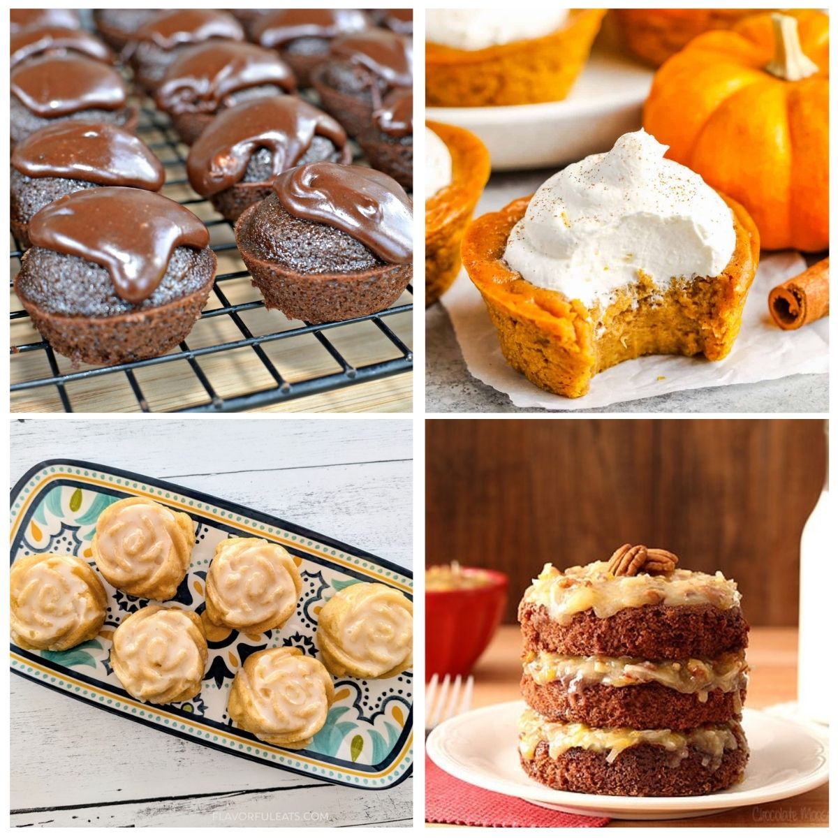 4 image collage mini cake recipe ideas
