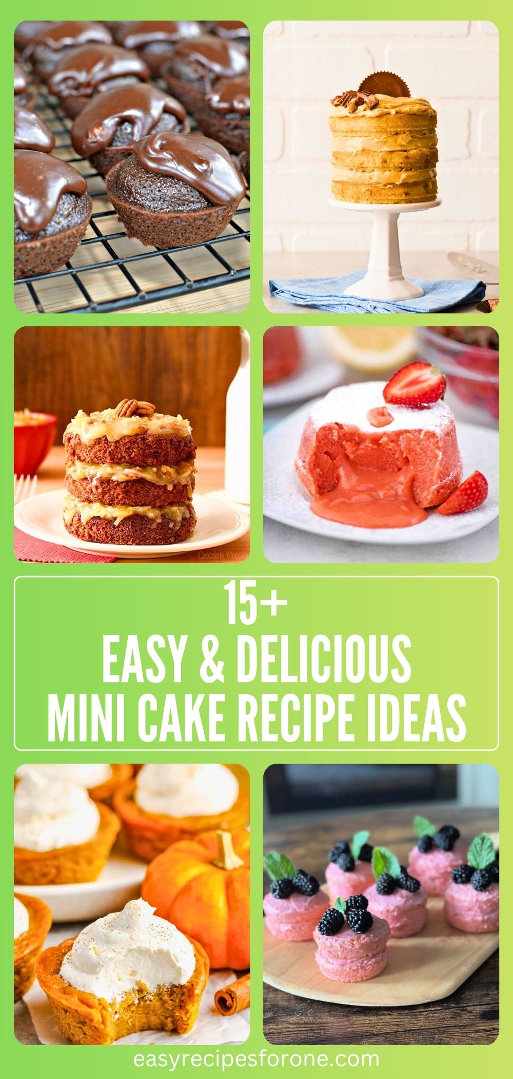 6 image collage mini cake recipe ideas