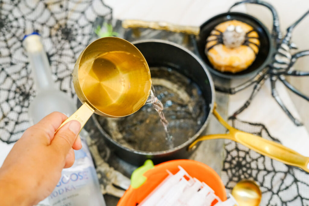 adding jello to pan