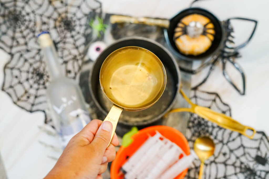 adding jello to pan