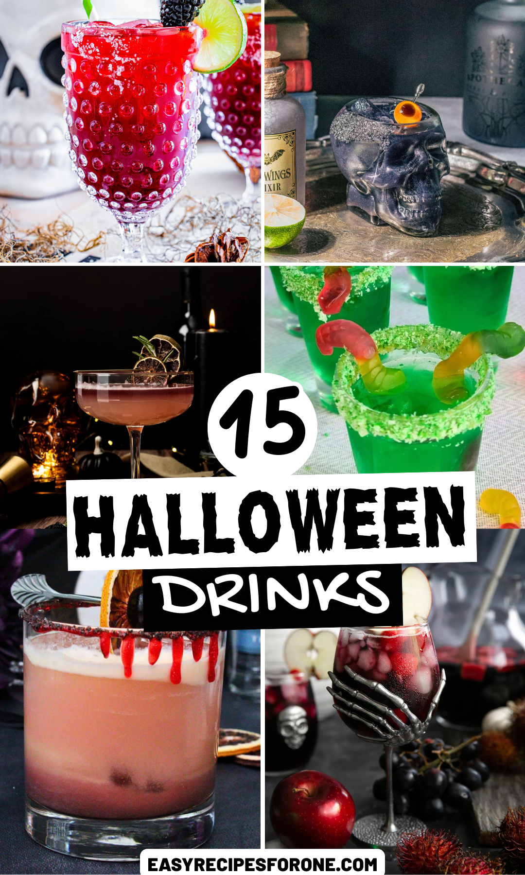 Halloween drinks 6 image collage
