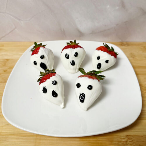 top view of ghost strawberries
