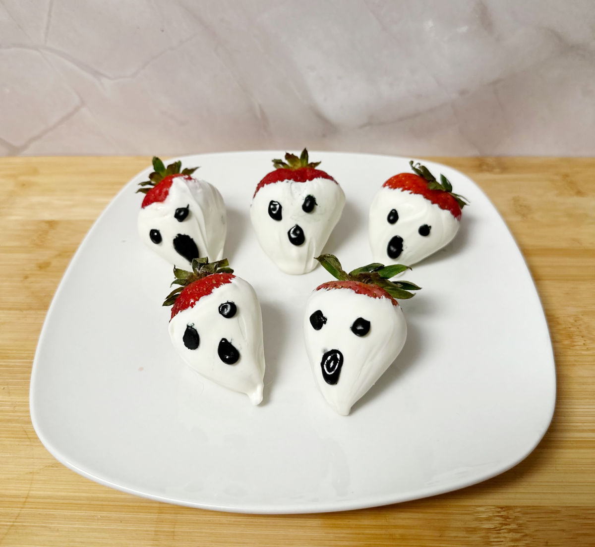 top view of ghost strawberries