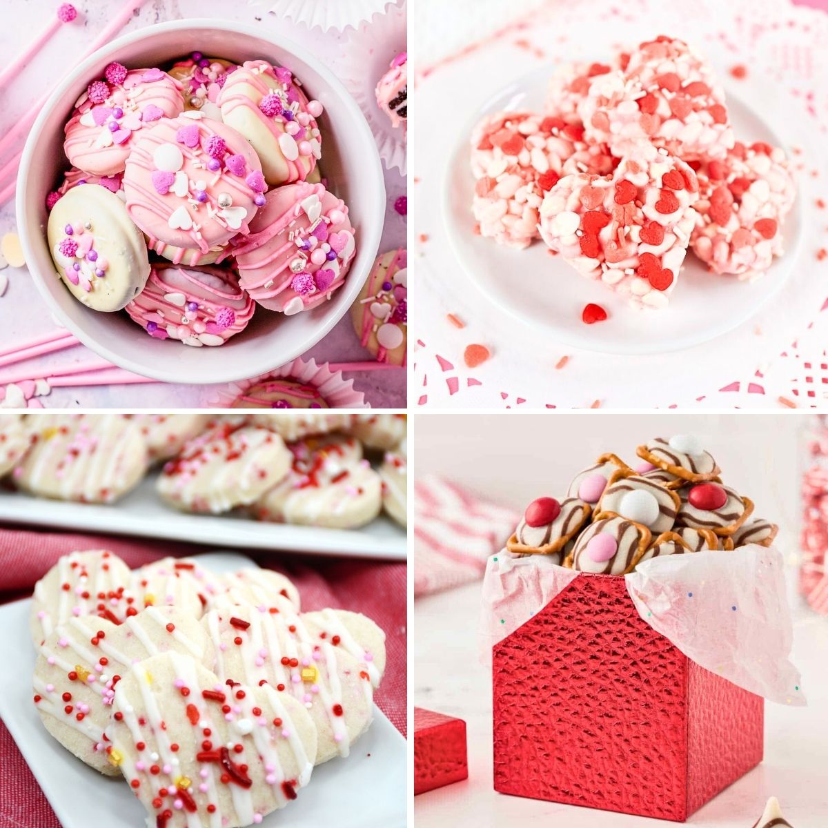 collage with 4 images mini desserts