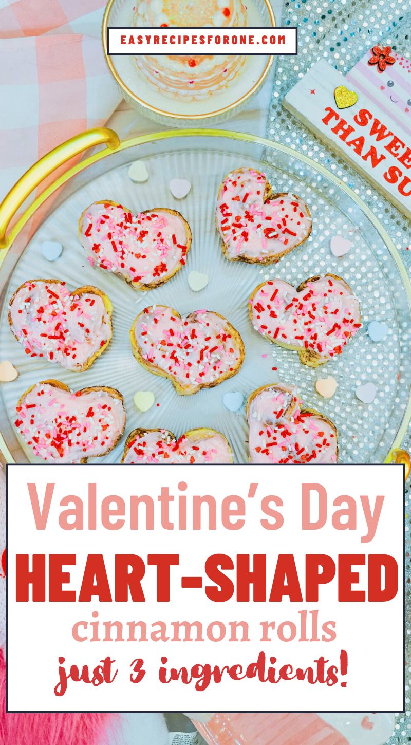 valentines day cinnamon rolls with sprinkles